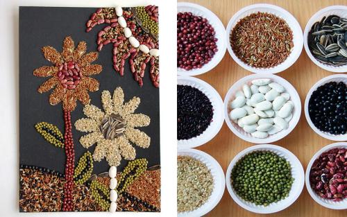 Удивительные поделки из риса. Аппликация из риса на тему осень для детей (мастер класс)