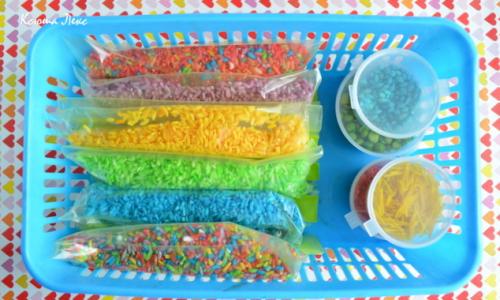 Как покрасить крупу пищевым красителем. Как покрасить рис и другие крупы пищевыми красителями для детского творчества и сенсорных коробочек