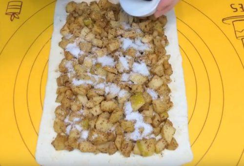 Пирог из слоеного теста с яблоками. Пирог с яблоками из слоеного теста. Пошаговые рецепты приготовления в духовке