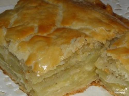 Пирог из слоеного теста с картошкой. Картофельный пирог из слоеного теста
